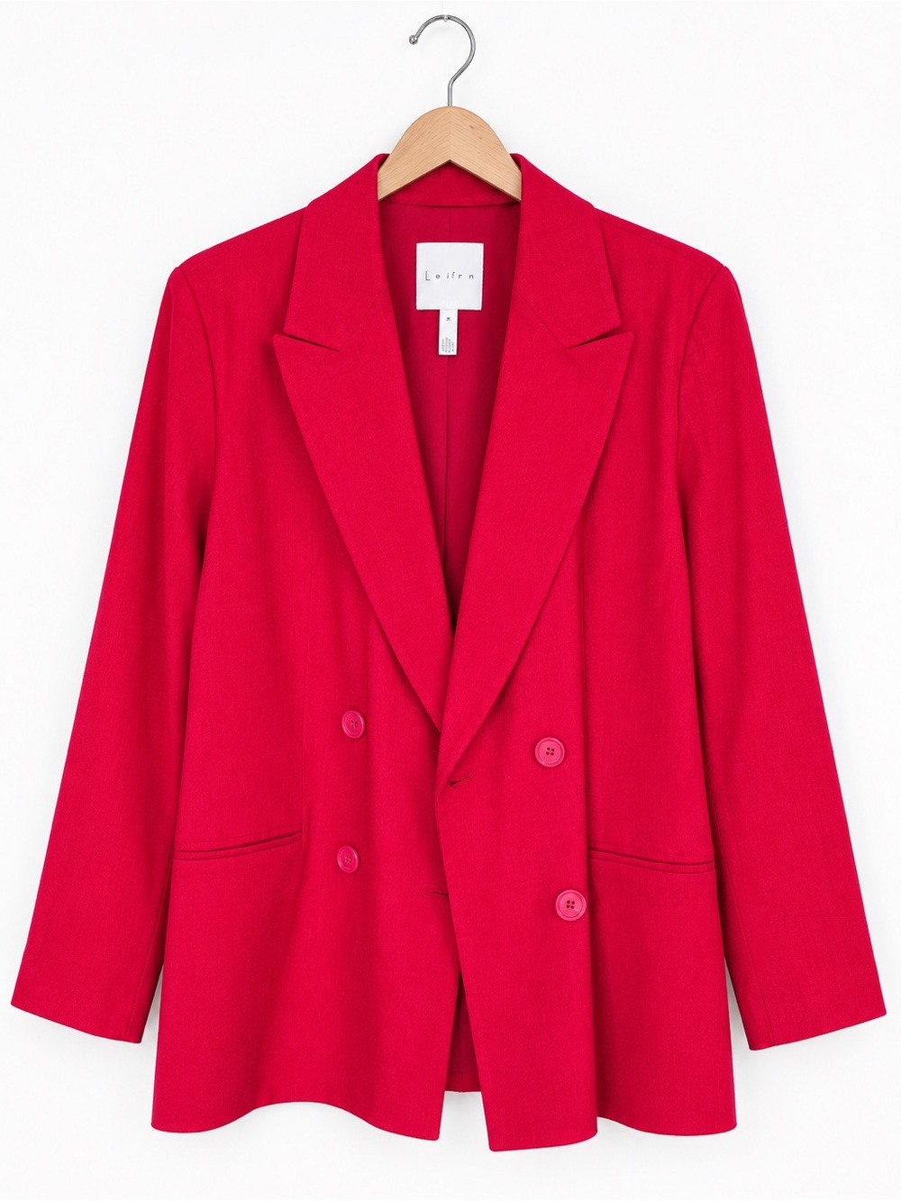 Leith Nordstrom Women’s Red Linen Blend Blazer size Medium excellent condition